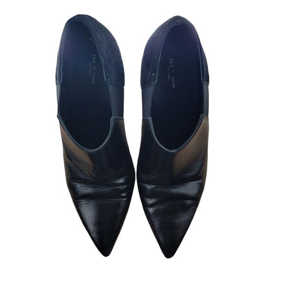 Rag & Bone Beha Chelsea Shooties Size 39 EU, Size 9 US Black Leather 3" Stiletto - Picture 4 of 13